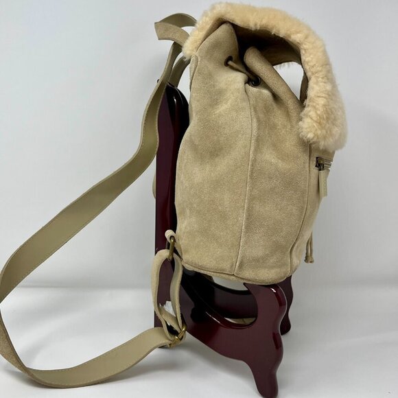 UGG Australia Suede Shearlling Mini Drawstring Backpack. main image 6